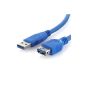 deleyCON USB 3.0 SuperSpeed ​​extension adapter cable 1m - A plug to A socket - up to 5,000 Mbit / s (Electronics)