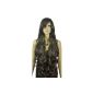 Qiyun Woman Black Brown Extra Long Waves Buckle Natural Looking Synthetic Fiber Hair Wig Cap Complete (Health and Beauty)