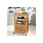 SoBuy H92cm trolleys made of high quality bamboo kitchen carts, kitchen shelf, B60xT40xH92cm FKW09-N