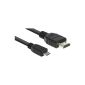 DeLock video / audio cable - MHL / HDMI - HDMI, 19-pole (M), 83244 (personal computer)