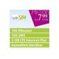 WinSIM LTE Mini Plus 2000 [SIM, Micro SIM and nano-SIM] monthly termination (2GB LTE data Flat with max. 21.1 Mbit / s, 100 free-Minunten, 100 free text messages, 7,99 Euro / month, 15ct consequence minute price) O2 network (optional)