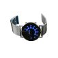 BestOfferBuy LED Round Mirror Blue Circles steel watch (clock)