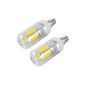 2X MENGS® E14 7.5W COB LED Lamp & Bulb LED lamp PCB coat (LM 450, warm white 3000K, 360 ° viewing angle, AC 85-265V, Ø32 × 95mm) Super light energy saving