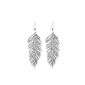Earrings Woman Earrings - Feather - Crystal - White (Jewelry)