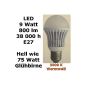 E27 LED light bulb 9 watt bulbs 230V Globe warm white 3000k Bulb lamp - 800 lumens!