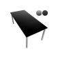 Aluminum garden table - gray frame and glass top in Black - 190 x 87 cm - VARIOUS COLORS