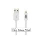 (MFI Apple certified) EZOPower 8-pin Lightning USB Charger Data Sync Cable for Apple iPhone 6, 6 plus 5 5S 5C, iPod Touch 5, iPod Nano 7, iPad Mini 1, 2, 3, iPad 4, iPad Air 5, iPad Air 2 6 - White / 1 meter (Wireless Phone Accessory)