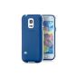 Saxonia.  Silicone Skin Case Back Cover for Samsung Galaxy Mini S5 SM-G800 Color Blue (Electronics)