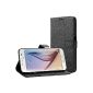 Samsung Galaxy S6 envelope Bestwe soft Litchi Flip Leather Case Credit Card Slot Case with Stand Function (Samsung Galaxy S6, Black)