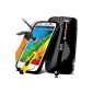 *** *** FULL BOX Case SAMSUNG GALAXY GRAND PRIME SM-G530fz G530FZ SM SM-G530 G530 Smartphone Cover Case for 4g android black pouch Silicone GEL + S pattern with FILM Protection TEMPERED GLASS + PEN (Electronics)