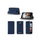 Luxury Case Archos 50 Helium 4G / 4G blue 50b Helium Ultra Slim Leather Style with stand - Flip Cover Case Folio protective case Archos 50 Helium 3G / 4G / WiFi Blue - Accessories XEPTIO cover: Exceptional box!  (Electronic devices)