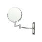 Vanity mirror with wall mount standard and 3 times magnification