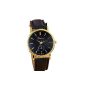 Amonfineshop Unisex Leather Band Analog Quartz Wrist Watches Vogue (clock)