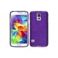 Silicone Case for Samsung Galaxy S5 - Brushed Purple - Cover PhoneNatic ​​Cover + Protector (Electronics)