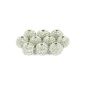 Lot 10 Rhinestone Crystal Beads Shamballa Style 10 mm - White (Jewelry)