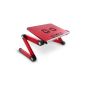 Lavolta bed table Folding Recliner Support for Notebook PC with cooler - 2x Fans - Red (Electronics)