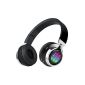 Sound Intone K8 2015 New Foldable Wireless Bluetooth Stereo headphones, adjustable stretch Portable Plus-Ear Headphones with Noise Cancelling Ergonomics wear design, LED, Compatible PC / Smart Phone / iPhone6 ​​/ Ipad / Samsung / PSP / iPod / Android (Black)