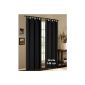 Curtain Opaque mat solid-color curtain with loops and incorporated Kräuselband.Aus fine Micro Satin Micofaser fabric., 175x140, Black, 20400