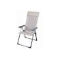 Aluminum folding chair - 5-way adjustable - Foldable camping chair in beige
