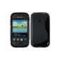Silicone Case for Samsung Galaxy Young - S-Style black - Cover PhoneNatic ​​Cover + Protector (Wireless Phone Accessory)