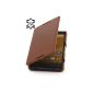 StilGut® Book Type Case without clip, leather case for Sony Xperia Z3 Compact, cognac (Wireless Phone Accessory)