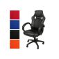 Office chair - black - leather and breathable mesh - adjustable - tilt - VARIOUS COLORS