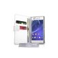 Yousave Accessories Sony Xperia M2 bag PU leather wallet sleeve white (accessory)