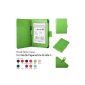 Leather Protective Skin Cover Case Leather Folio Leather Case Cover Premium Leather Case for the new Amazon Kindle Paperwhite and Kindle Paperwhite 3G, with Sleep / Wake Smart Cover Lock Green