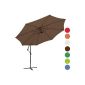 Parasol deported octagonal Brown - with crank and support for slabs - Ø 3.5 m - 2.55 m (H) - water resistant polyester - VARIOUS COLORS