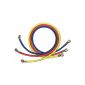 Air conditioning filling hose set of 3 R407c R134a Automotive 1,5m 1/4 SAE 1/4