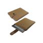 igadgitz Brown Case Genuine leather case with magnetic closure for the Amazon Kindle Touch & Paperwhite Wi-Fi 6 