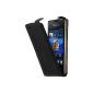 Case Sony Ericsson Xperia Ray ultra thin black leather with flap (Electronics)