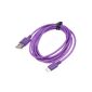EZOPower Micro USB Sync Data Transfer Cable - 2 meters / Purple (Wireless Phone Accessory)
