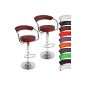 Set of 2 bar stools in leather with armrests - bordeaux - seat height: 86 cm - VARIOUS COLORS (Kitchen)