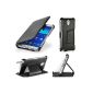 Case Samsung Galaxy Note 3 N9000 N9002 N9005 (WiFi / LTE / 4G) black 32/64 GB Ultra Slim Leather Style with Stand - Case flip cover protective shell smartphone Galaxy Note GT-N9000 3 / N9002 / N9005 Black - Price discovery accessories pouch XEPTIO: Exceptional box!  (Electronic devices)