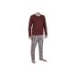 Moonline elegant men's pajamas pajamas leisure suit with double V-neck in various colors and sizes, 100% cotton (textiles)