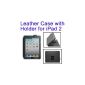 LUPO High quality leather case with holder for iPad 2 (adjustable stand angle) - Black (Electronics)