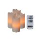 LED wax candles set in ivory, set of 4 with Remote Control (household goods)