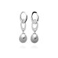 earring pendentes money and very light gray pearl