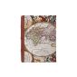 Travel diary / notebook handmade paper 20.5cm X 15cm motif World Map