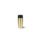 EMSA 514 570 Insulated Travel Mug painted, gold, 0.36 liters (4 hrs. Hot, 8 hrs. Cold, Dishwasher, 360 drinking spout, 100% leak-proof) (household goods)