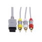 AV composite cable audio video cable 3 RCA-6 FT For Nintendo Wii TV / monitor (Video Game)