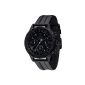 DETOMASO Gents stainless steel case leather strap mineral glass FIRENZE BLACK Chronograph Trend black / black DT1068-A (clock)