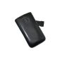 Original Suncase genuine leather bag (flap with retreat function) for Samsung Galaxy Ace GT S5830 in black (Accessories)