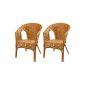 Set of 2 Chairs Chris Cognac color Wicker - relaxing chair