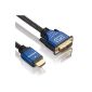 deleyCON Premium HQ HDMI to DVI Cable High Speed ​​- [1.5m] - 3D Ready - HDMI to DVI adapter cable [1.5 meter] (Electronics)