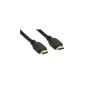 HDMI Cable 1.3, 19-pin connector to plug black 3m, connector, gold-plated (option)
