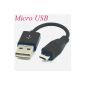 KRS - SK5 - USB 2.0 A to Micro-B USB SYNC Short Short cable cable data cable charging cable Micro USB for Samsung Galaxy S3 S2 S3 S4 S4 mini mini / mini ca 12 cm (Electronics)
