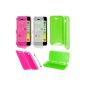 ebestStar ® - Accessory Kit for Apple iPhone 5C - Lot x3 Case Cover Wallet Case Silicone Gel Transparent colors, pink and neon green + 3 films screen protector + 1 Mini Stylus Touch Pen (Electronics)