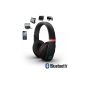 White Label AncStudio Bluetooth stereo headphones with active noise cancellation NFC pairing a handsfree microphone wireless stereo headphones Hi-Fi headset compatible with Bluetooth enable smart phones, tablets, computers and other devices (Black) (Wireless Phone Accessory)